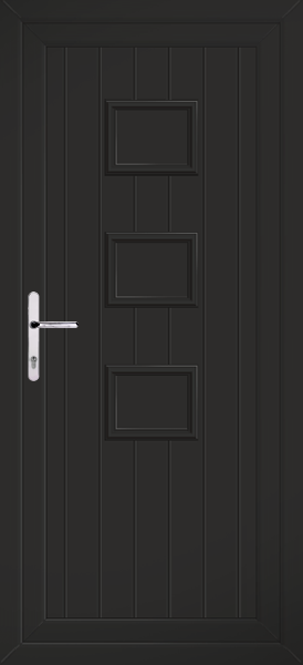 Black Tummel Solid Upvc Back Door