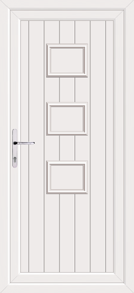 White Tummel Solid Upvc Back Door