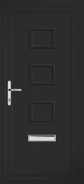 Black Tummel Solid upvc front door