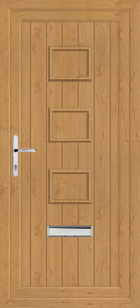Irish Oak Tummel Solid upvc front door