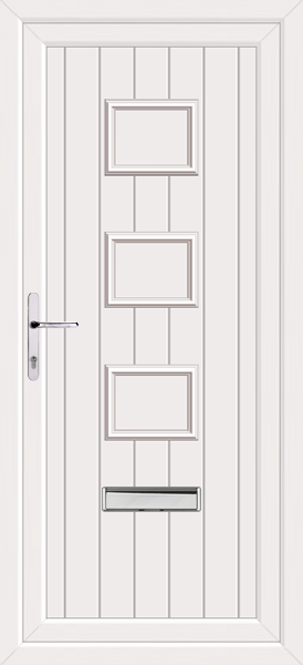 White Tummel Solid upvc front door
