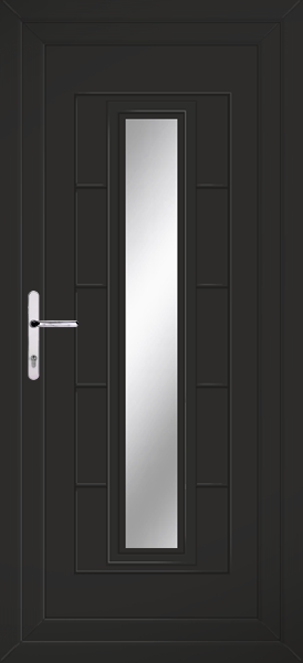 Black Virtu Clear/Pattern Upvc Back Door