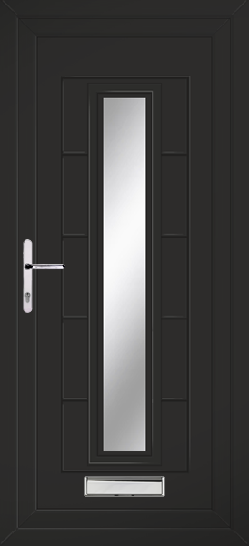 Black Virtu Clear/Pattern Upvc Front Door