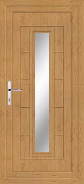 Irish Oak Virtu Clear/Pattern Upvc Back Door