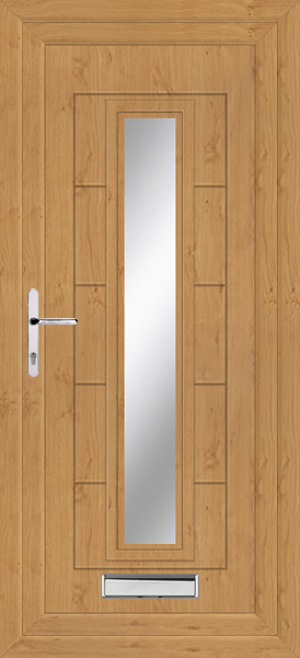 Irish Oak Virtu Clear/Pattern Upvc Front Door