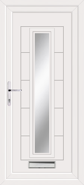 White Virtu Clear/Pattern Upvc Front Door