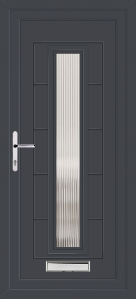 Anthracite Grey Virtu Reeded Upvc Front Door