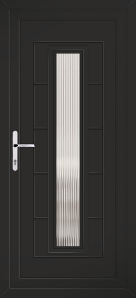 Black Virtu Reeded Upvc Back Door