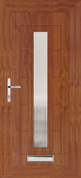 Golden Oak Virtu Reeded Upvc Front Door
