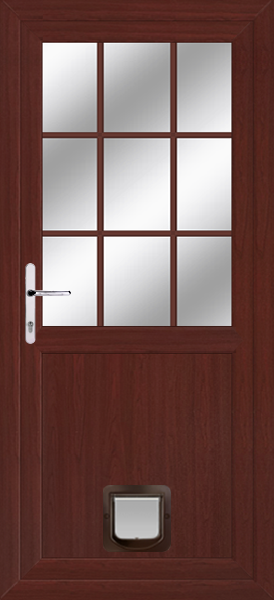 Rosewood Half Flat Pvcu Door with Catflap
