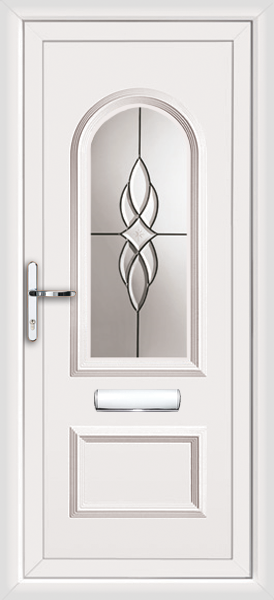 Front door with decorative glass