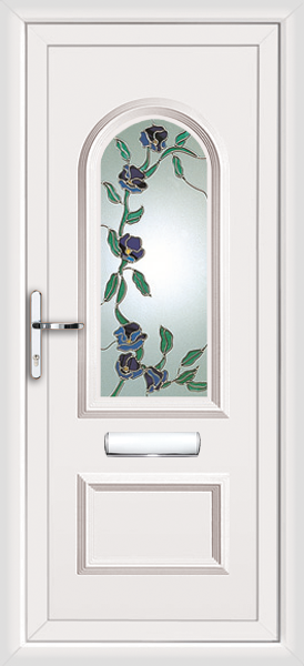 Pvc door with trailing flowers