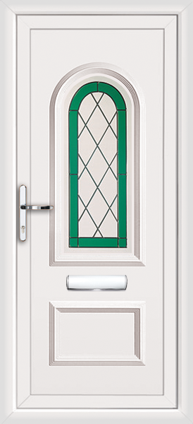 Front door with diamond design