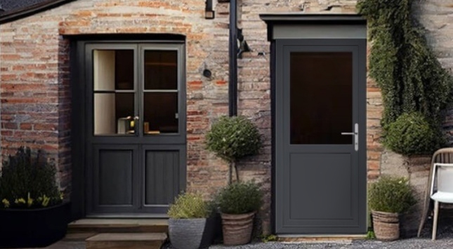 Upvc back door fitted in Anthracite Grey